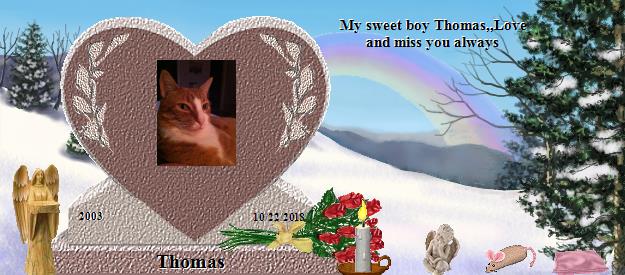 Thomas's Rainbow Bridge Pet Loss Memorial Residency Image