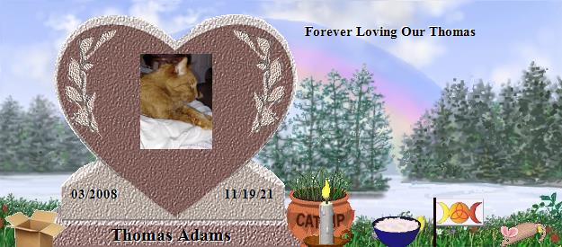 Thomas Adams's Rainbow Bridge Pet Loss Memorial Residency Image