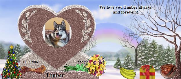 Timber's Rainbow Bridge Pet Loss Memorial Residency Image
