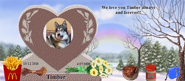 Timber's Rainbow Bridge Pet Loss Memorial Residency Image