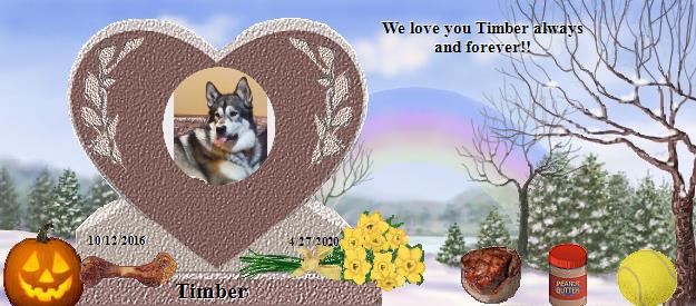 Timber's Rainbow Bridge Pet Loss Memorial Residency Image