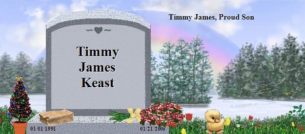 Timmy James Keast's Rainbow Bridge Pet Loss Memorial Residency Image