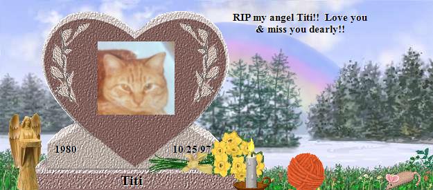 Titi's Rainbow Bridge Pet Loss Memorial Residency Image