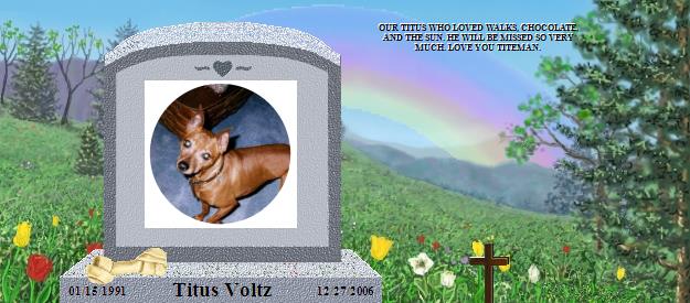 Titus Voltz's Rainbow Bridge Pet Loss Memorial Residency Image