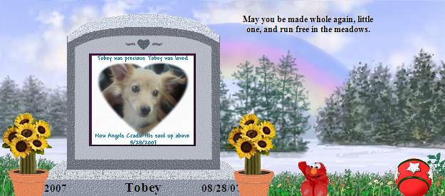 Tobey's Rainbow Bridge Pet Loss Memorial Residency Image