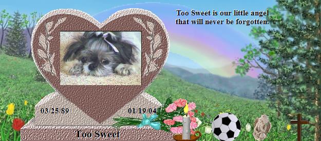 Too Sweet's Rainbow Bridge Pet Loss Memorial Residency Image