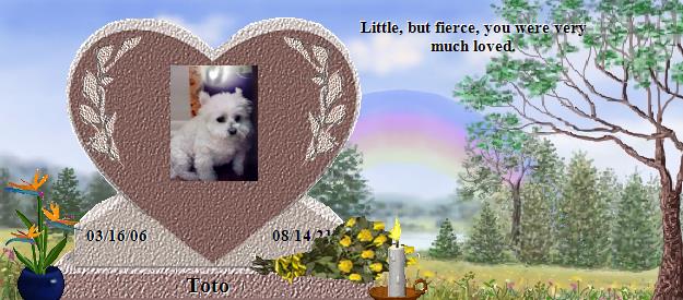Toto's Rainbow Bridge Pet Loss Memorial Residency Image