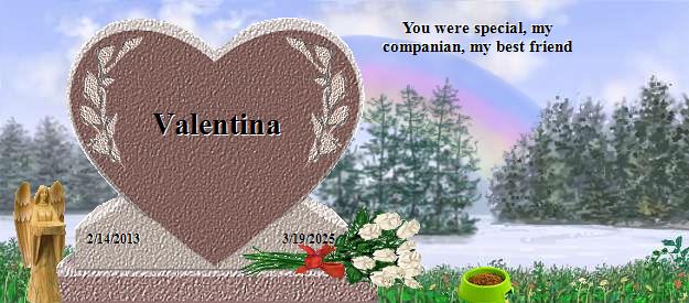 Valentina's Rainbow Bridge Pet Loss Memorial Residency Image