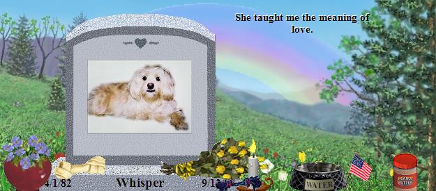 Whisper's Rainbow Bridge Pet Loss Memorial Residency Image