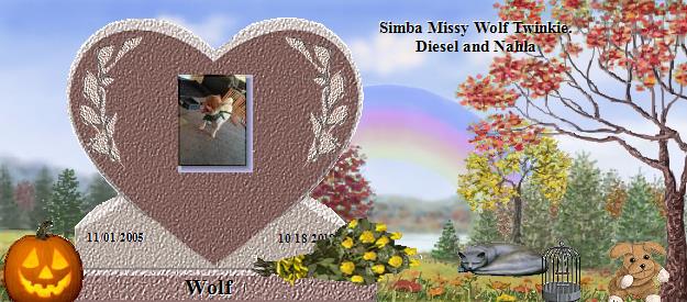 Wolf's Rainbow Bridge Pet Loss Memorial Residency Image