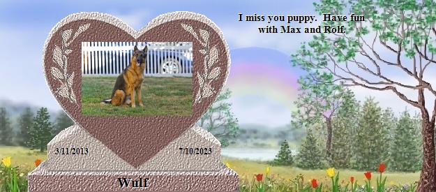 Wulf's Rainbow Bridge Pet Loss Memorial Residency Image