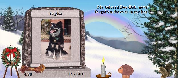 Yapka's Rainbow Bridge Pet Loss Memorial Residency Image