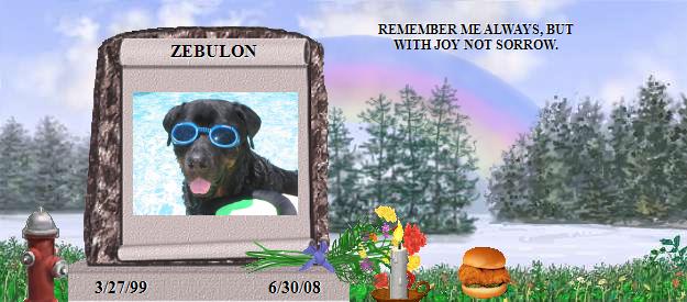 ZEBULON's Rainbow Bridge Pet Loss Memorial Residency Image