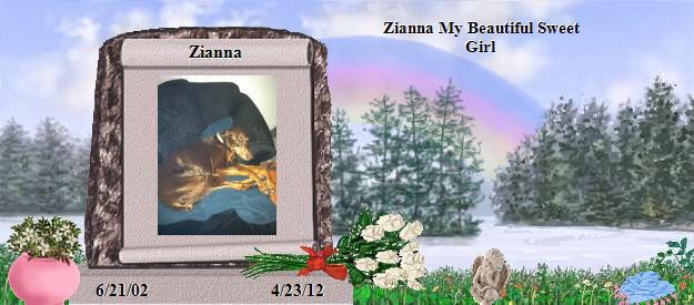 Zianna's Rainbow Bridge Pet Loss Memorial Residency Image