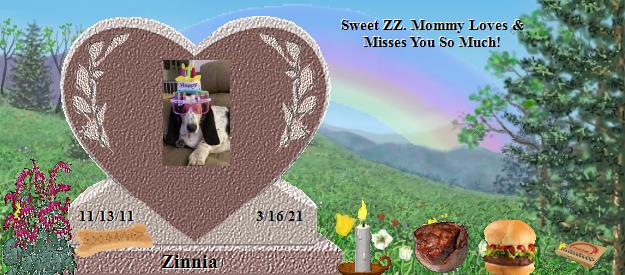 Zinnia's Rainbow Bridge Pet Loss Memorial Residency Image