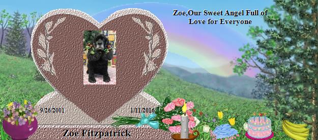Zoe Fitzpatrick's Rainbow Bridge Pet Loss Memorial Residency Image