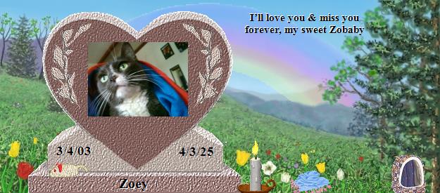 Zoey's Rainbow Bridge Pet Loss Memorial Residency Image