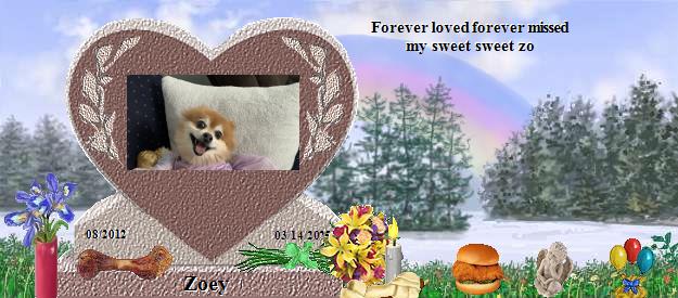 Zoey's Rainbow Bridge Pet Loss Memorial Residency Image