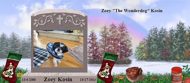 Zoey Kosin's Rainbow Bridge Pet Loss Memorial Residency Image