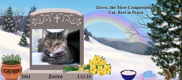 Zorro's Rainbow Bridge Pet Loss Memorial Residency Image