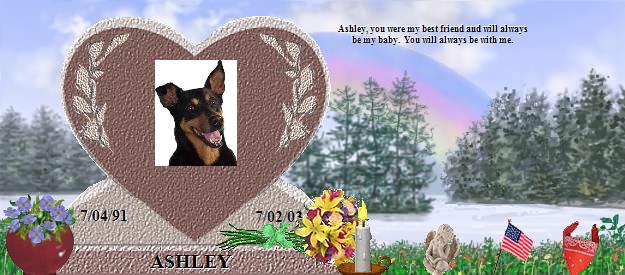 ASHLEY's Rainbow Bridge Pet Loss Memorial Residency Image